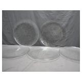 5 Clear Glass Embossed Plates