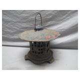 Rustic Metal Lantern with Ornate Cutouts