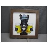Framed Bulldog Artwork in Oktoberfest Style