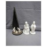 Handmade Nativity Scene with Two Figurines