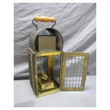 Brass Lantern with Vintage Wedge Burner