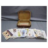 Wooden Box w/ Vintage German Sports Cards
