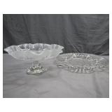 Glass Compote and Serving Tray