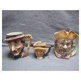 Three Character/Jug Mugs in Varied Sizes