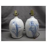 Ceramic Table Lamps with Floral Design