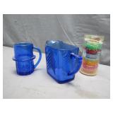 Blue Glassware with Lid Stack