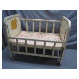 Mid-20th Century Doll Crib With Decals