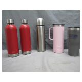 Five Assorted Drink Containers