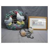 Farmhouse Decor Lot with Wall Plaque & More