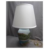 Hand-Painted Table Lamp With Landscape Scene