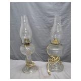 Electrified Glass Oil Lamps