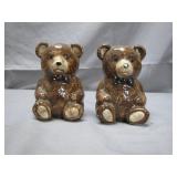 Handcrafted Ceramic Bear Shakers Pair