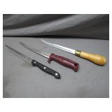 Three Knives With Varied Handles