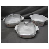 CorningWare Floral Dishes With Lids