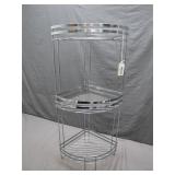 Chrome 3-Tier Corner Shelf Unit