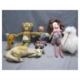 Handmade Dolls And Animals Set