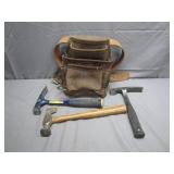 Custom Leather Tool Belt With Hammers