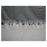 17 Clear Glass Stemware With Scalloped Bases