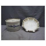 Stoneware Butter Crock and Decorative Dish
