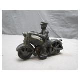 Cast Iron Motorcycle with Rider Figurine
