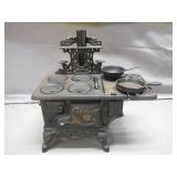 Crescent Cast Iron Toy Stove With Utensils