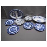 Blue and White Ceramic Dishware Set