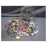 Costume Jewelry With Jar