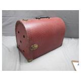 Red Vintage Pet Carrier With Perforated Design