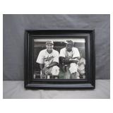 Framed Dodgers Bench Photo in Black and White
