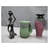 Sculptural Figurine With Two Ceramic Pieces