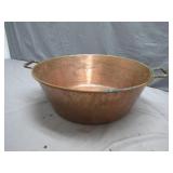 Large Copper Pan with Riveted Handles