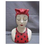 Polka Dot Figurine With Red Headscarf