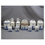 Meissen-Like Canister Set with Blue Delft Design