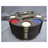 Wooden Poker Chip Carousel with Handle