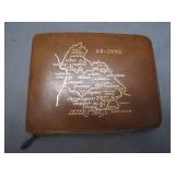 Leather US-Zone Map Wallet With Zipper