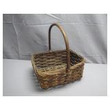 Rustic Handmade Woven Basket with Handle