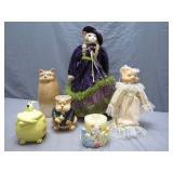 Playful Ensemble of Cat Figurines