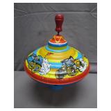 Colorful Tin Spinning Top with Cars Design