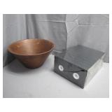 Burl Walnut Bowl and Decorative Replica Tapes