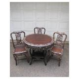 1920s Korean Mahogany Dining Set with Inlay