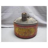 1950s Metal Gasoline Can with Funnel Spout
