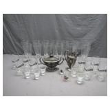 Bar Glassware and Silverplate Lot