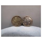 1944 & 1945 Mercury Silver Dimes