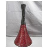 Tall Red and Black Ceramic Vase