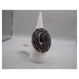 German Silver Amethyst Ring ï¿½ Size 8