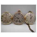 3 Antique Pocket Watches ï¿½ Waltham & Hamilton