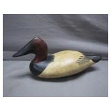 Hand-Carved Wooden Canvasback Duck Decoy