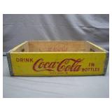 Yellow Wooden Coca-Cola Crate With Branding