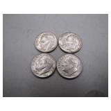 1964 Roosevelt Silver Dime Quartet