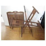 Antique Wood Victorian Bed Table and Gate